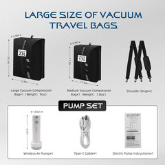 Travel Vacuum Bags With Pump,Space Saver Vacuum Storage Bags, Ip67 Waterproof,Ai