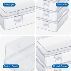 12 Pack Clear Stackable Storage Boxes with Lids – Ideal for Home & Office