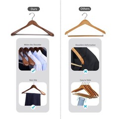 Luxury Wooden Suit Hangers 6 Pack Wood Coat Hangers Jacket Outerwear Shirt Hange