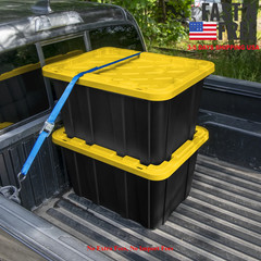 6 Pack Large Storage Bin 27 Gallon Durable Plastic Storage Tote Snap-On Lid