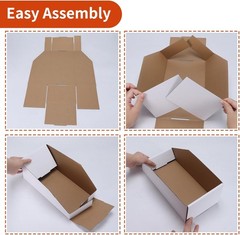 Cardboard Storage Bins Boxes 35 Packs 12X4X4.5 Inches, Easy Assembly Pantry Orga