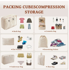 Packing Cubes – 9 PCS Travel Pouch Set, Compression Bags For Travel, Suitcase Es