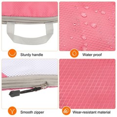3pcs Suitcases Compression Packing Cube Travel Luggage Organizers Bag Pink