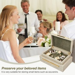 Set of 2 Decorative Box with Lids, Faux Leather Decorative Storage Boxes Mode…