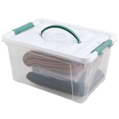 Mayish 14 Quarts Plastic Latching Box with Lid and Handle, 6 Packs