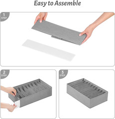 4 Packs T-Shirt Drawer Organizers for Clothing,10 Grids Compartment Wardrobe Sto