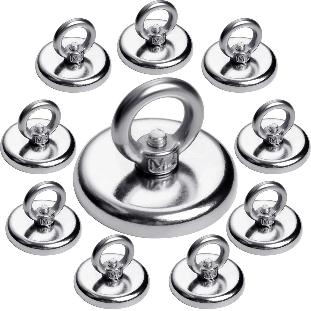 Strong Magnetic Hooks 10 Pack, 100 LBS Pulling Force Rare Earth Neodymium