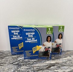 Storage Bag w/ Handle Heavy Duty XXL 2ft x 20 Inches Double Zipper Seal 3 Packs