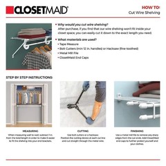 Wire Shelf ClosetMaid 6ft x 12in Ventilated with Rod Vinyl Coated Closet Storage