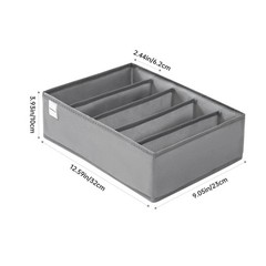 Coorganisers 4 Packs T-shirt Drawer Organizers for Clothing,5 Grids Compartment