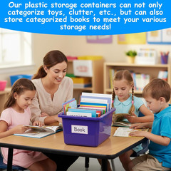 Colorful 6PCS Stackable Storage Bins with Labels for Toys & Organizing
