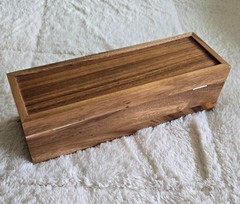 LIPPER INTERNATIONAL SOLID WOOD WALNUT STORAGE/ORGANIZER BOX WITH LID-12.5″ x 4″