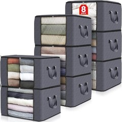 6 Pack Clothes Storage, Foldable Thick Fabric Blanket Storage Bags, Storage Cont