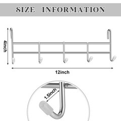 CroBlissful 2 Pcs 5 Hook Attachment for Wire Shelving 1.5 x 12 x 4 Inch Hangi…
