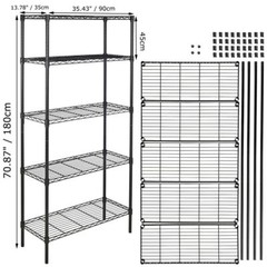 Adjustable Storage Garage Shelves Rack 5 Level Heavy Duty Steel Metal Shelf Unit