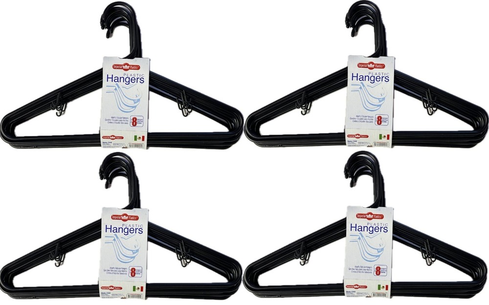 Black Plastic Hangers Premium Quality! 8-32 Pack