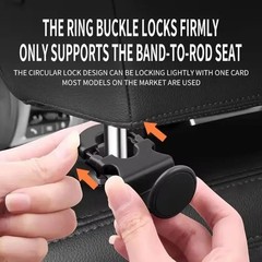 2PCS Car Back Seat Headrest Hooks Black Stylish Back Seat Hanger for Car Hand US