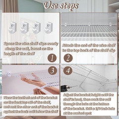 Wire Shelf Brackets 6 Pack 12in Shelving Support Heavy Duty Steel Closet Rack