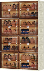 40 Pairs Shoes Storage Cabinet of 3-Step Fast Installation,Plastic Shoe Rack wit