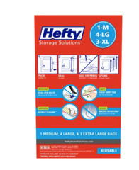 Hefty Shrink-Pak 1 Medium, 4 Large, 3 Extra-Large Vacuum Compression Storage Bag