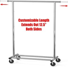 Heavy Duty Clothing Garment Rack, Holds Up to 150 lbs, 42 to 67 Inches Extend…