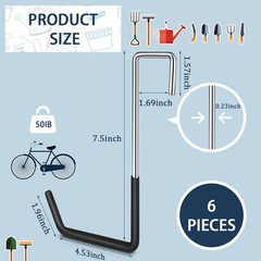 6 Pack Heavy Duty Rafter Hooks for Hanging Vinyl Coated Large S Hooks for Hangin