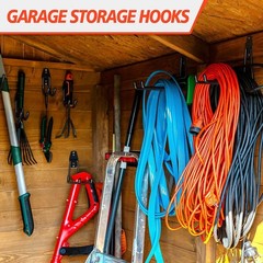 20 Pack Heavy Duty Garage Hooks,Solid Steel Wall Mount Hangers,with Anti-Slip…