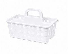 Divided 3-Compartment Plastic Storage Caddy with Handle 10×8.75×7.5 Home Dorm