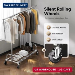 HOKEEPER Clothes Rack with Cover Clothing Racks for Hanging Clothes Heavy Duty G