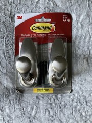 Command Brand LRG Brushed Nickel Metal Hooks Quant Of 2 In Ea Pkg 4 Total