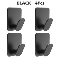 Black Metallic Wall Hooks Set of 4