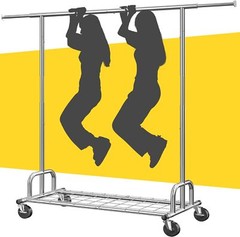 450lbs Garment Rack Clothes Rack Commercial Rolling Heavy Duty Clothing Hanger