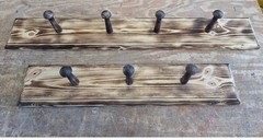 Wooden Wall Rack For Coats or Towels Various Sizes Natural or Burnt Finish