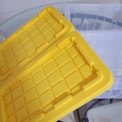 2 boxes Clear mini 2 gal commander storage tote with Lid 13.9″ x 8.6 “x 6.5”