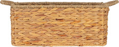Natural Handwoven Water Hyacinth & Seagrass Basket with Handles