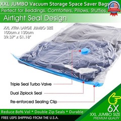 XXL Vacuum Storage Jumbo Bags Comforters Bedding Clothes Space Saver Hand Pump