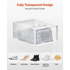 Shoe Storage Boxes 12 Pack Stackable Shoe Storage Organizers US Size 11 White
