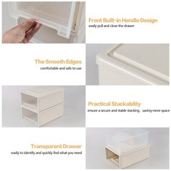 Cand 12 Quart Stackable Plastic Drawers, Plastic Compact Stacking Storage Unit