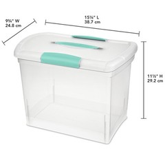 Sterilite Large Nesting ShowOffs, Stackable Small Storage Bin with Lid, 6 Pack
