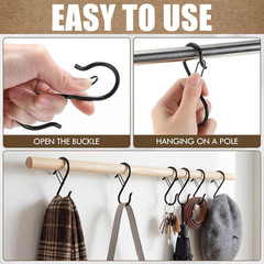 160 Pcs S Hooks Bulk for Hanging Heavy Duty, 3.5 Inch Metal Black S Hook with Sa