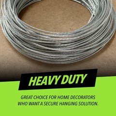 Picture Hanging Wire #5 50lbs 100-Feet Flexible Steel Wire 16 Gauge for Hang Up