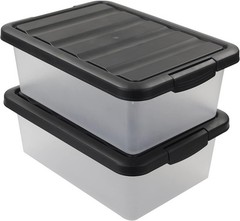 Eco-Friendly 14 Quart Storage Organizer Bins – 2 Pack, Ideal for Tidy Spaces