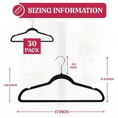 30/50 Pack Velvet Cloth Hangers Premium Lightweight Space Sever Non Slip Hanger