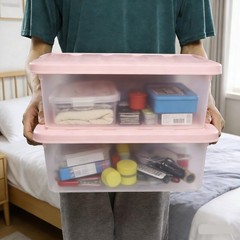 2 PCS 14 Quart Latching Storage Bin Lid Plastic Clear Storage Box Container