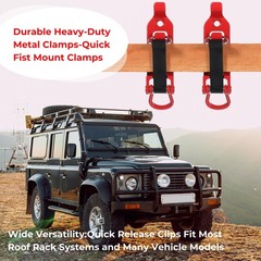 6Pcs Red Shovel Holder for Truck, Heavy Duty Roof Rack Shovel Mount Zinc Allo…