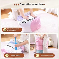 No Pump 3D Vacuum Storage Life Space Saver Better Life Space Bags 1/2/3/5Pcs