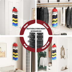 Hat Organizer Hold up to 20 Hats, 2 Pack Hat Rack for Wall with Strong Adhesive,