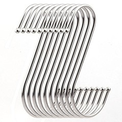 RuiLing 10 Pack Premium 4.5 inch Heavy Duty Stainless Steel S Hooks – Silver
