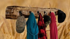 Very Rustic Live Edge Spalted Maple Coat Rack With 7 Contemporary Coat Hooks