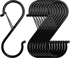 9 Pcs Heavy Duty S Hooks 3.5 inch with Safety Buckle for Clothes Rails Plants Ki